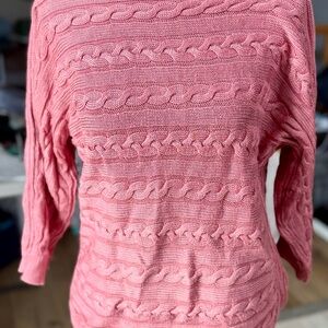 Ralph Lauren Soft Pink Cable Knit boatneck sweater